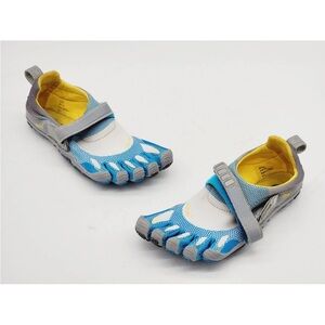 Vibram Fivefingers W346 Blue Gray Bikila Mesh Running Shoes Womens Size39 EU 8US